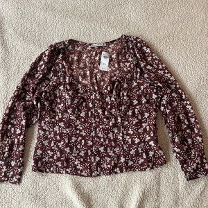 Abercrombie Brown Floral Women's Top